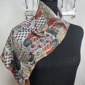 WildRag Orange Green Black Western Style Paisley Floral Heart Print Handkerchief